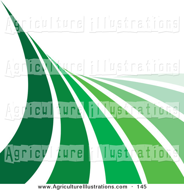 Agriculture Clipart Of A Wave Of Green Lines Curving Up Over A Solid