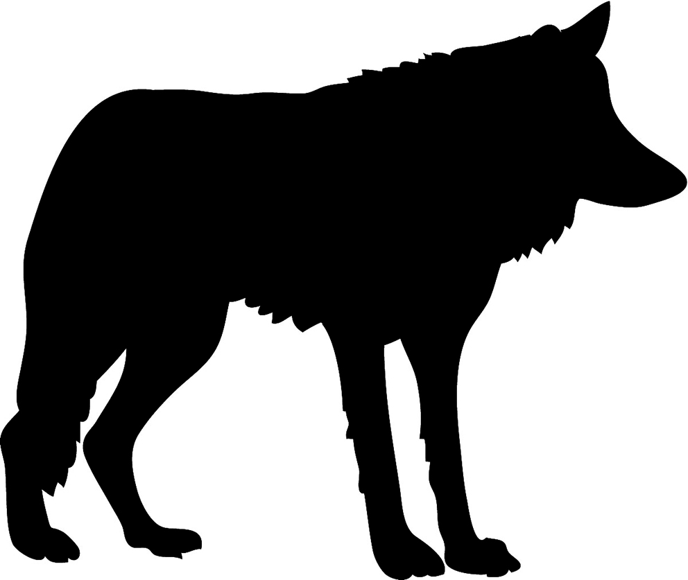 Animal Silhouette Black Wolf Sideways Jpg