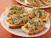 Bowl Of Chopped Liver Cut Out Kosher Chopped Liver On Blinis