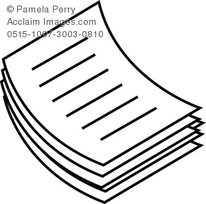Clip Art Image Of A Stack Of Papers Icon   Acclaim Stock Photography