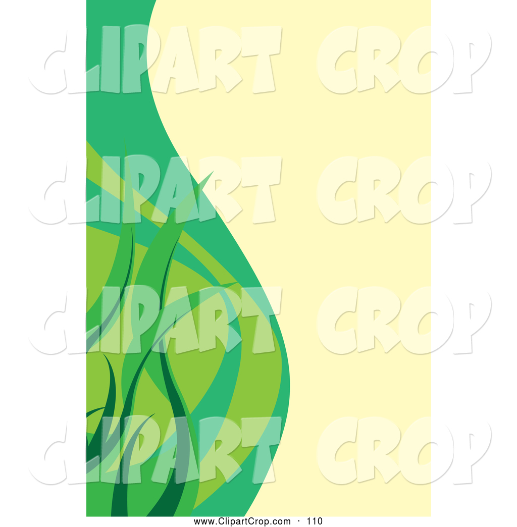Clip Art Vector Of A Tan And Green Grassy Wave Background