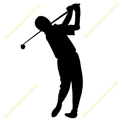 Clipart 10672 Golfer   Golfer Mugs T Shirts Picture Mouse Pads