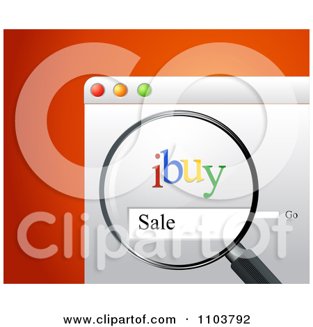 Clipart Magnifying Glasses And Search Engine Box On Orange 2   Royalty