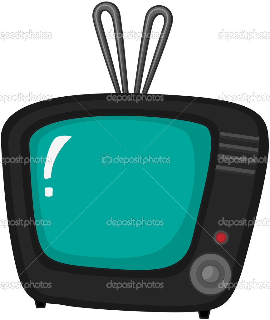 Clipart Style Cartoon Of A Tv   Stock Vector   Interactimages