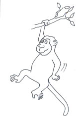 Funny Monkey Drawings Black White