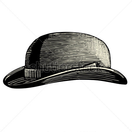Inicio   Premium   Objetos   Bowler Hat   Vintage Grabado Illustration