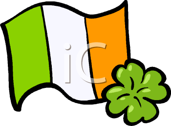 Irish Flag With A Shamrock