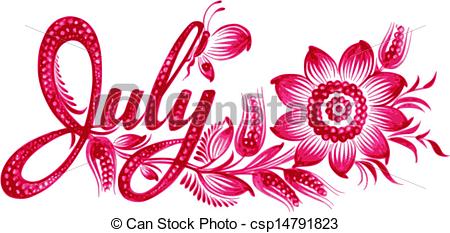 Month   July Name Of The Month Hand    Csp14791823   Search Clipart    