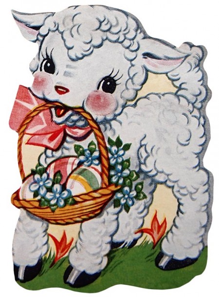 Retro Easter Lamb Clip Art   Click For Printable Picture