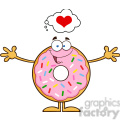 Rf Clipart Illustration Funny Donut Cartoon Character With Sprinkles
