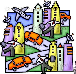 Rush Hour In The City Vector Clip Art