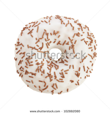 Sprinkle Donut Clipart Black And White Donut With White Icing And