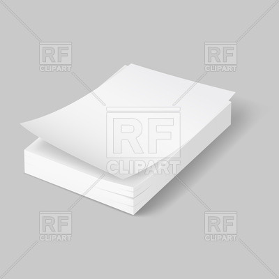Stack Of Blank Papers With Bended Sheet Download Royalty Free Vector