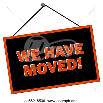 Stock Illustration   We Have Moved Sign  Clipart Drawing Gg58218536