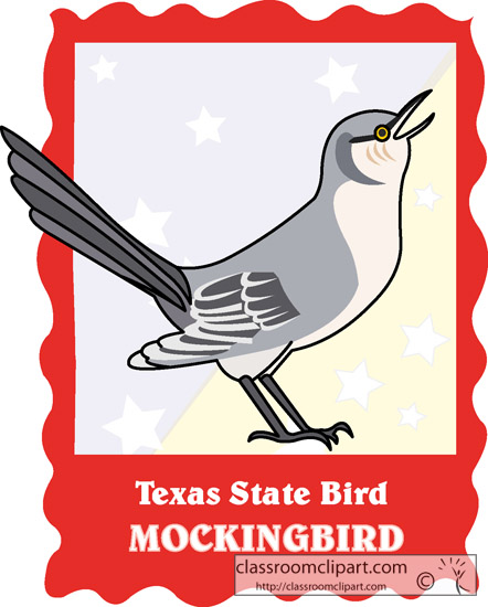 Texas   Texas State Bird Mockingbird   Classroom Clipart