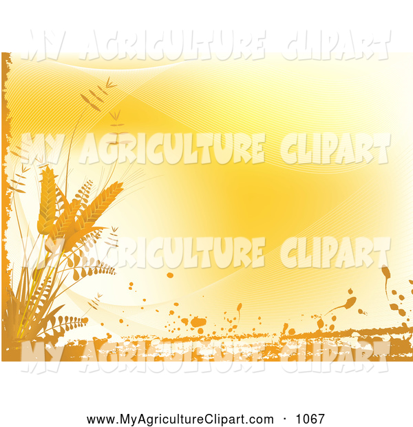 Vector Agriculture Clipart Of A Pretty Orange Background Bordered By