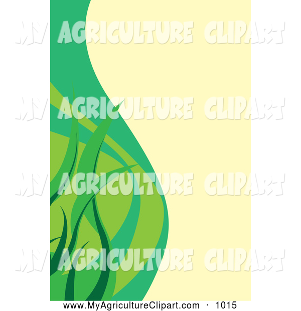 Vector Agriculture Clipart Of A Tan And Green Grassy Wave Background