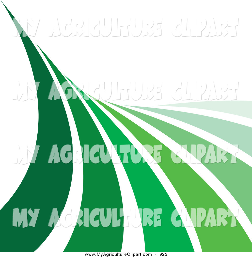 Vector Agriculture Clipart Of A Wave Of Green Bar Lines Curving Up