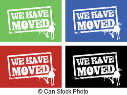 We Have Moved Cards   Four Colored We Have Moved Cards