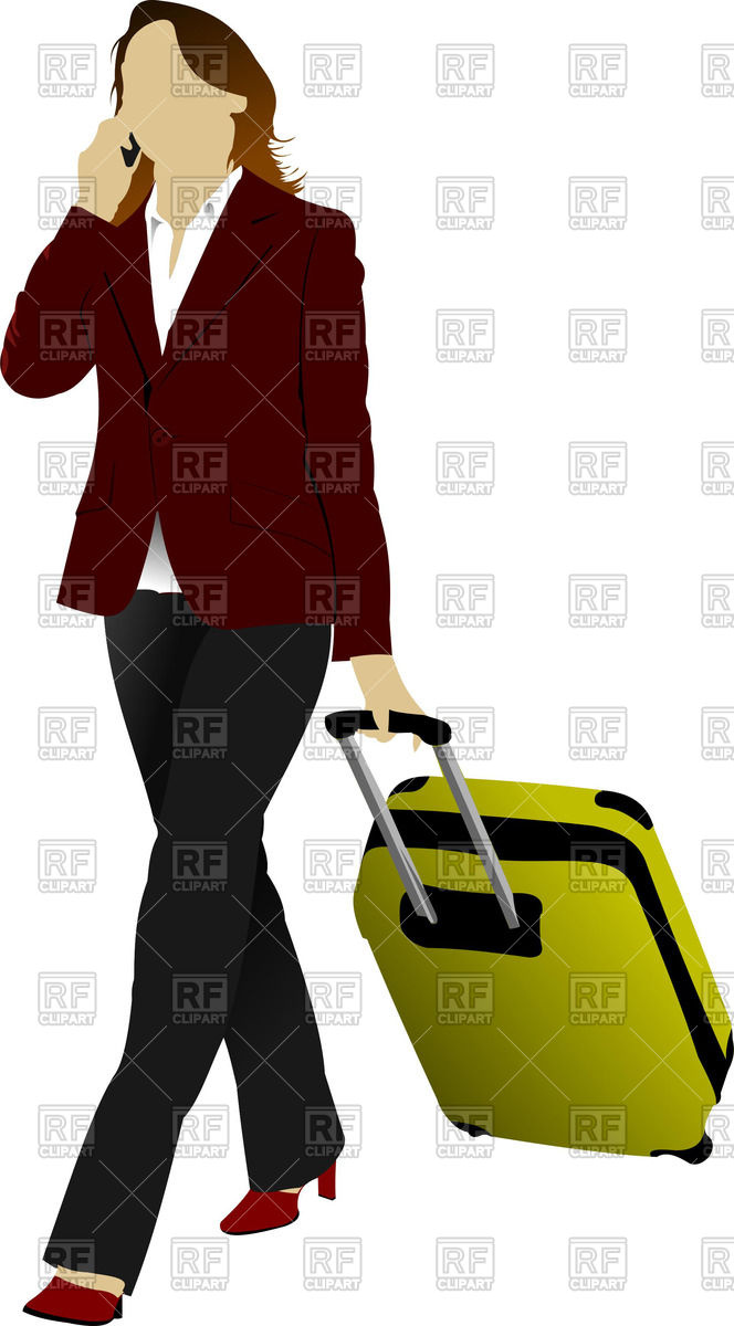     Woman With Suitcas 51599 Download Royalty Free Vector Clipart  Eps