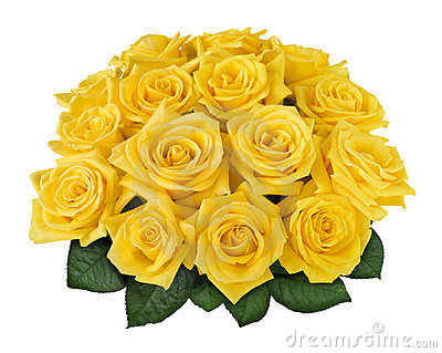 Yellow Rose Bouquet Isolated On White With Clipping Path For More On    