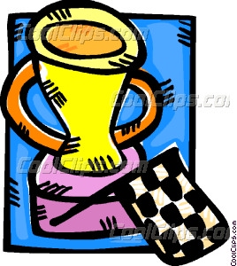 Auto Racing Trophy On An Auto Racing Trophy And Vector Clip Art