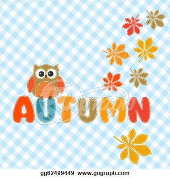 Autumn Lettering With Cute Owl   Clipart Drawing Gg62499449   Gograph