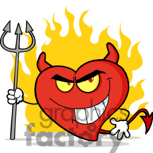     Bad Devil Heart Character With A Trident Clipart Image Picture Art