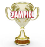 Champion Word Golden Trophy Prize Best Performance Royalty Free Stock