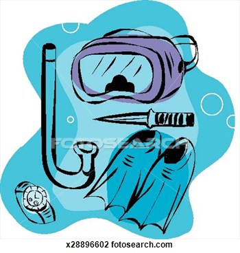 Clip Art   Snorkeling Gear  Fotosearch   Search Clipart Illustration
