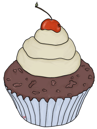 Cute Cartoon Cupcake Pictures   Chocolate Cupcake Pictures With Cherry