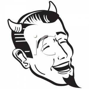 Cute Devil Clipart Black And White Devil Laughing And Holding A    