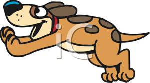 Dog Jumping Up   Royalty Free Clipart Picture