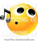     Emoticon Face With A Tight Mouth Whistling Music Notes By Tonis Pan
