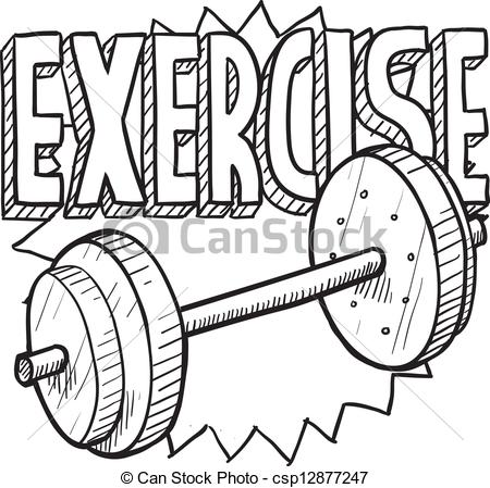Eps Vector Of Weight Workout Sketch   Doodle Style Gym Workout Or
