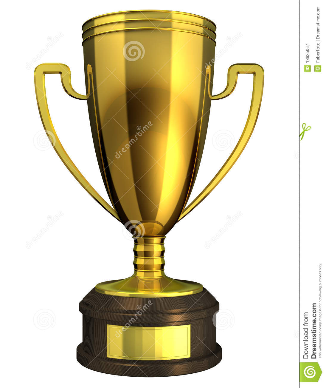 Gold Cup Award   3d Rendered Image Of A Trophy Isolated On Whote