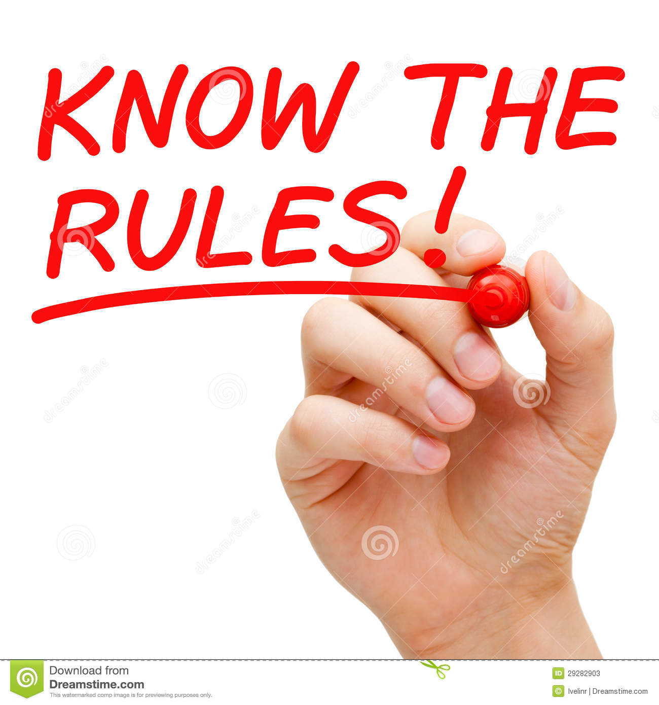 Know The Rules Clipart Hand Writing Know The Rules With Red Marker On    