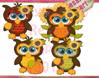 Lil Fall Owls Clipart  Immediate Do Wnload Clipart     