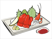 Mix Slices Of Raw Fish   Royalty Free Clip Arts   Food Illustration