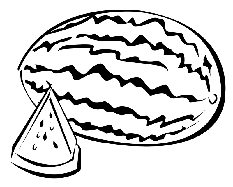Outline Image Of Melon Colouring Pages