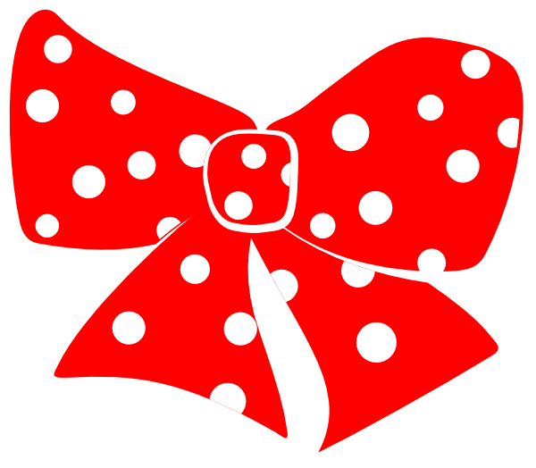 Red Bow With White Polka Dots Clip Art