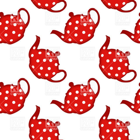 Red Polka Dot Teapot Pattern Download Royalty Free Vector Clipart