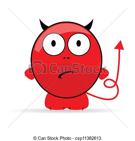 Sweet And Cute Devil Vector Illustration Csp11382613   Search Clipart