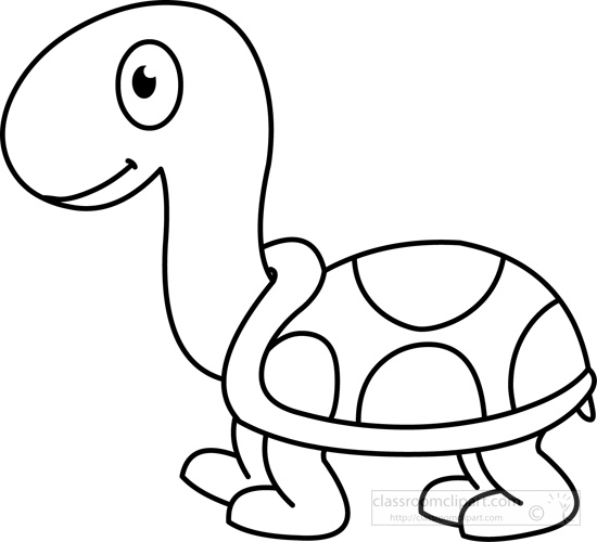 Animals   Turtle Black White Outline   Classroom Clipart