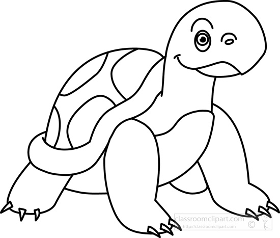 Animals   Turtle Tortoise Bw Outline   Classroom Clipart
