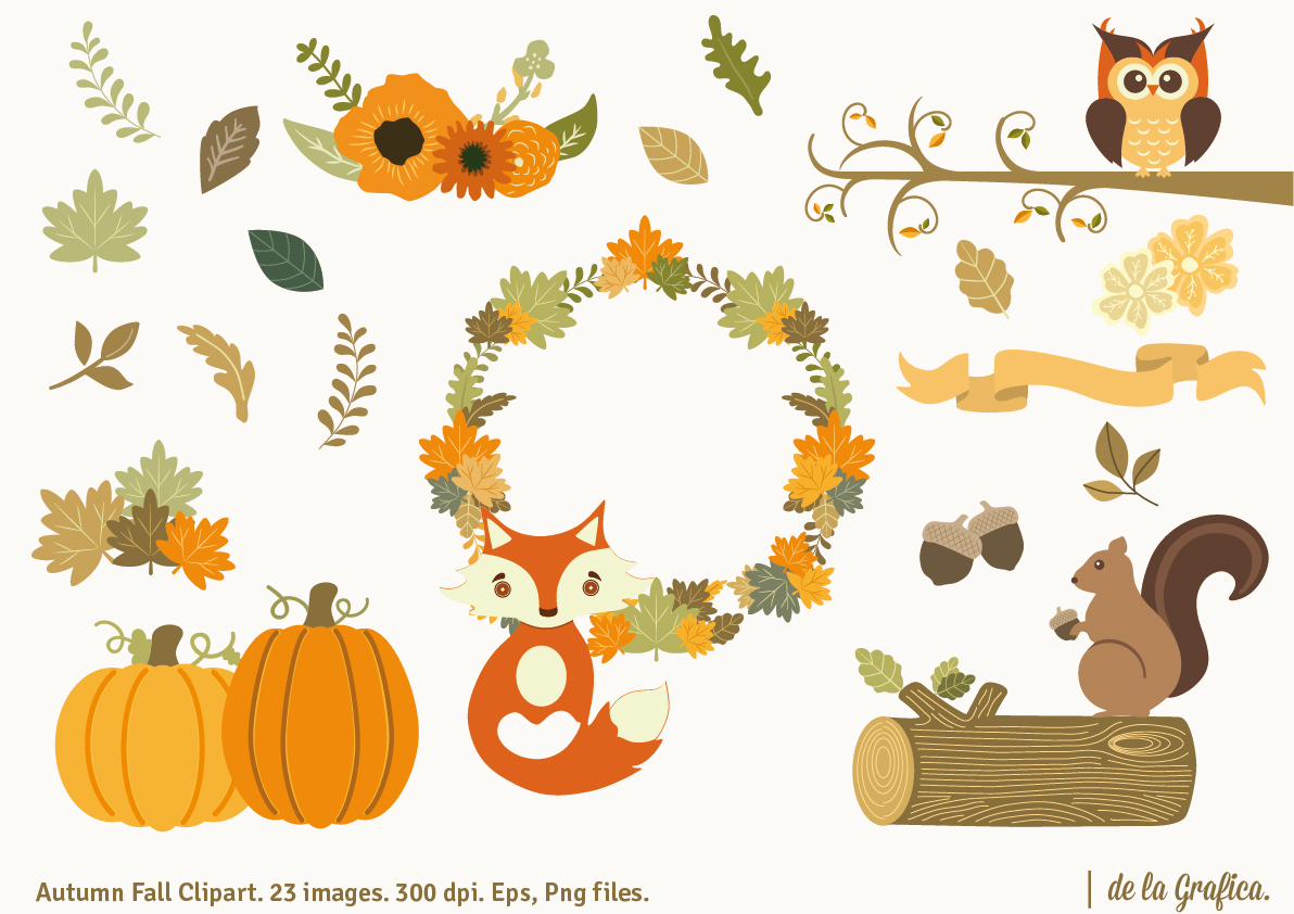 Autumn Fall Clipart   Illustrations On Creative Market