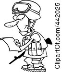 Black And White Outline Design Of A Soldier Reading A Letter   Black