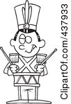 Black And White Outline Design Of A Tin Soldier Drumming By Ron