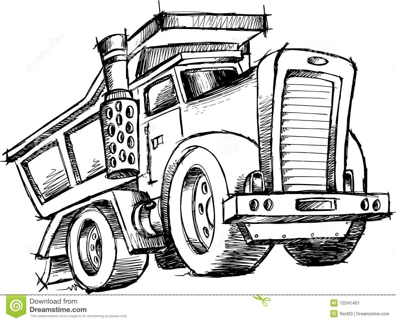 Cartoon Dump Truck Vector Clipart