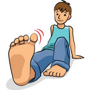 Clip Art Of A Barefoot Man Wiggling His Right Great Toe